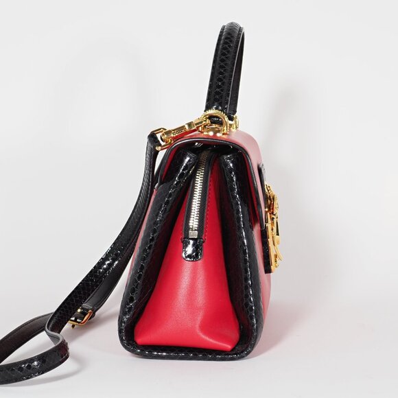 Dolce & Gabbana Red Leather Top Handle Shoulder Bag with Gold Hardware - Picture 7 of 15